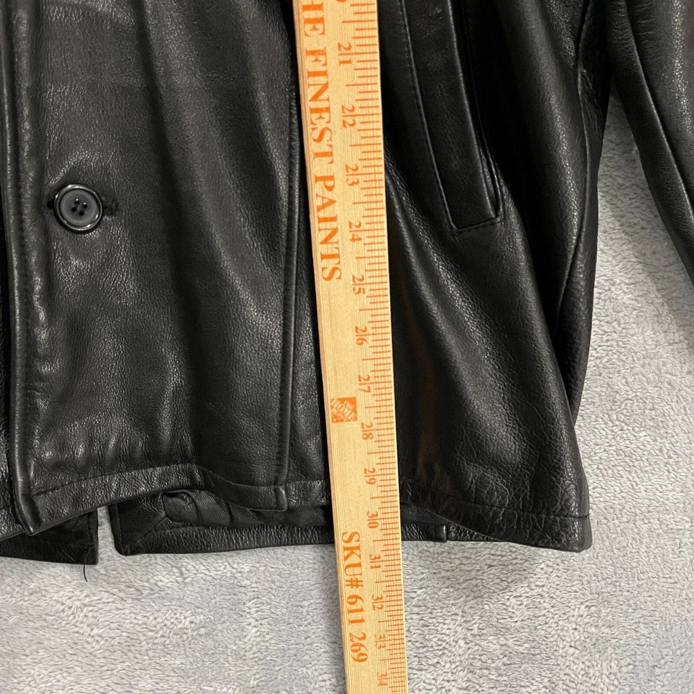 VTG Banana Republic Leather Jacket Mens‎ L Moto 90s Button Grunge Biker